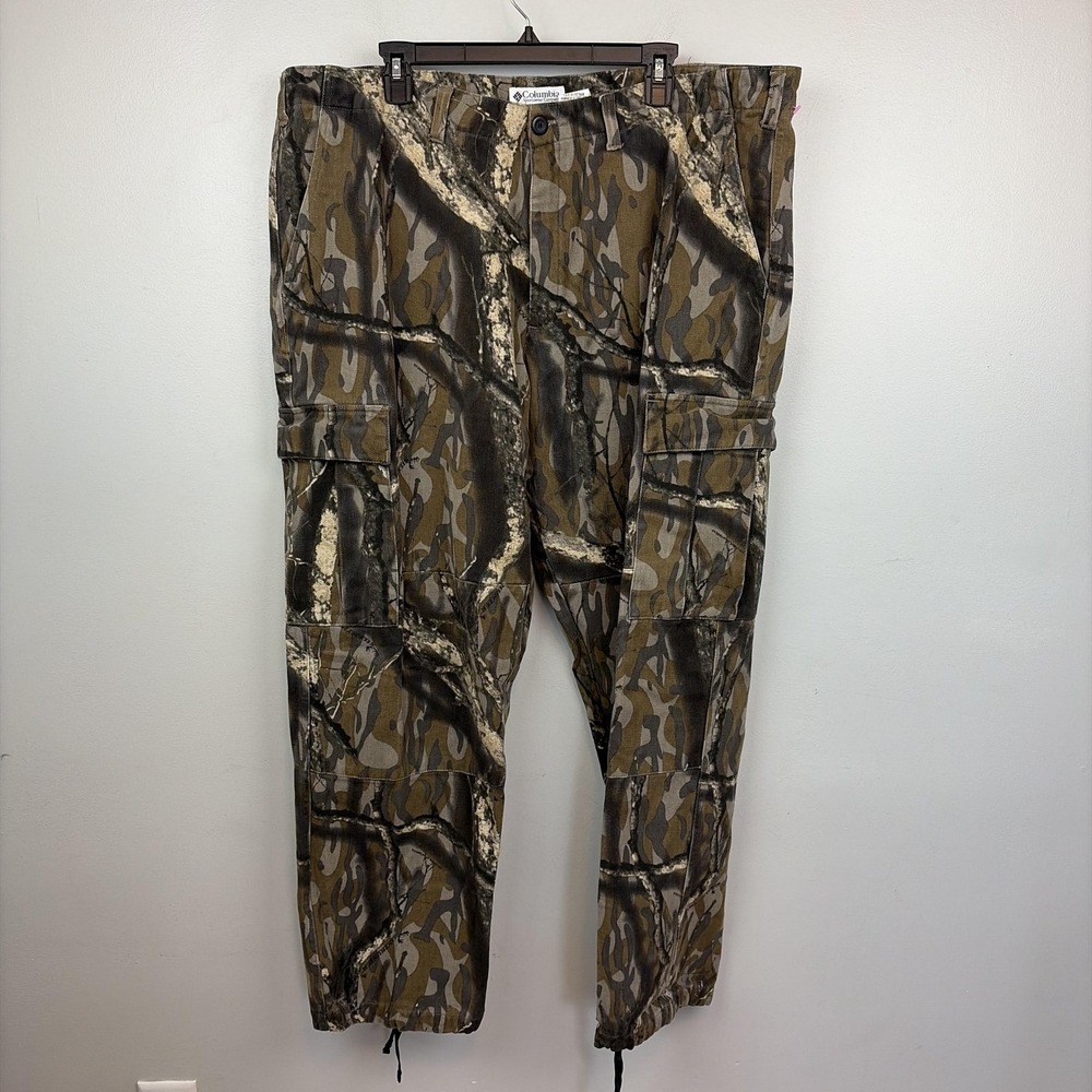 Columbia Pants Mens 42x34 Brown Camo Cargo Lined‎ Hunting Outdoor Workwear